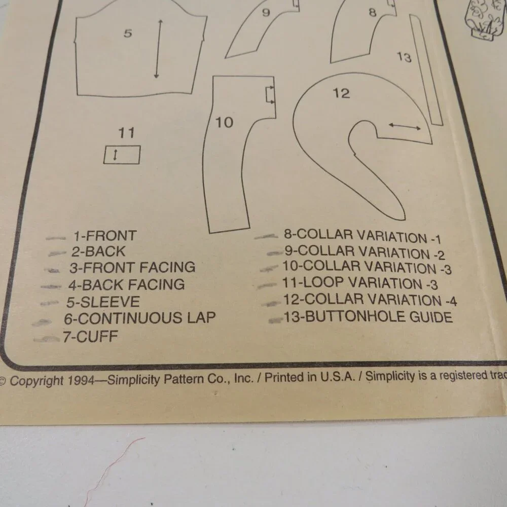 Simplicity 9318 Sewing Pattern 18W - 24W Mary Duffy Shirt-Blouse